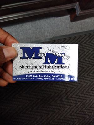 M and M Stamping Sheet Metal Fabrication in Chino, CA 91710